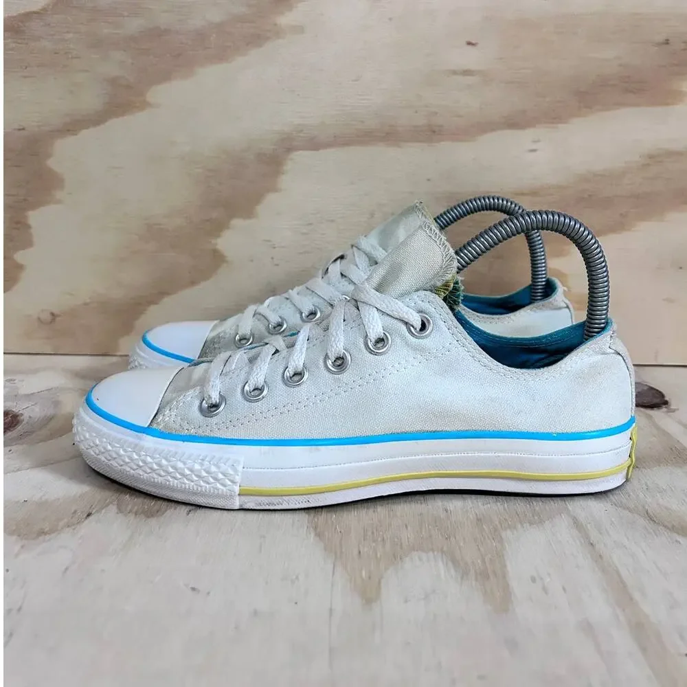 Converse All Star - CT Low Top Skate - Sneakers - White/Blue - Women's - 7